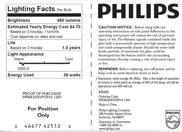 Philips Halogen Incandescent Light Bulb (425124)