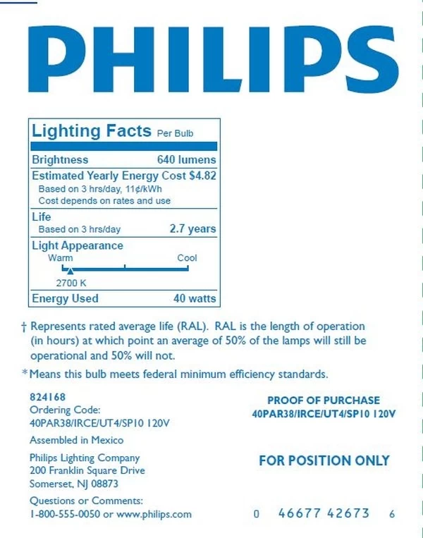 Philips Halogen Incandescent Light Bulb (426734)