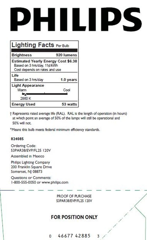 Philips Halogen Incandescent Light Bulb (428854)