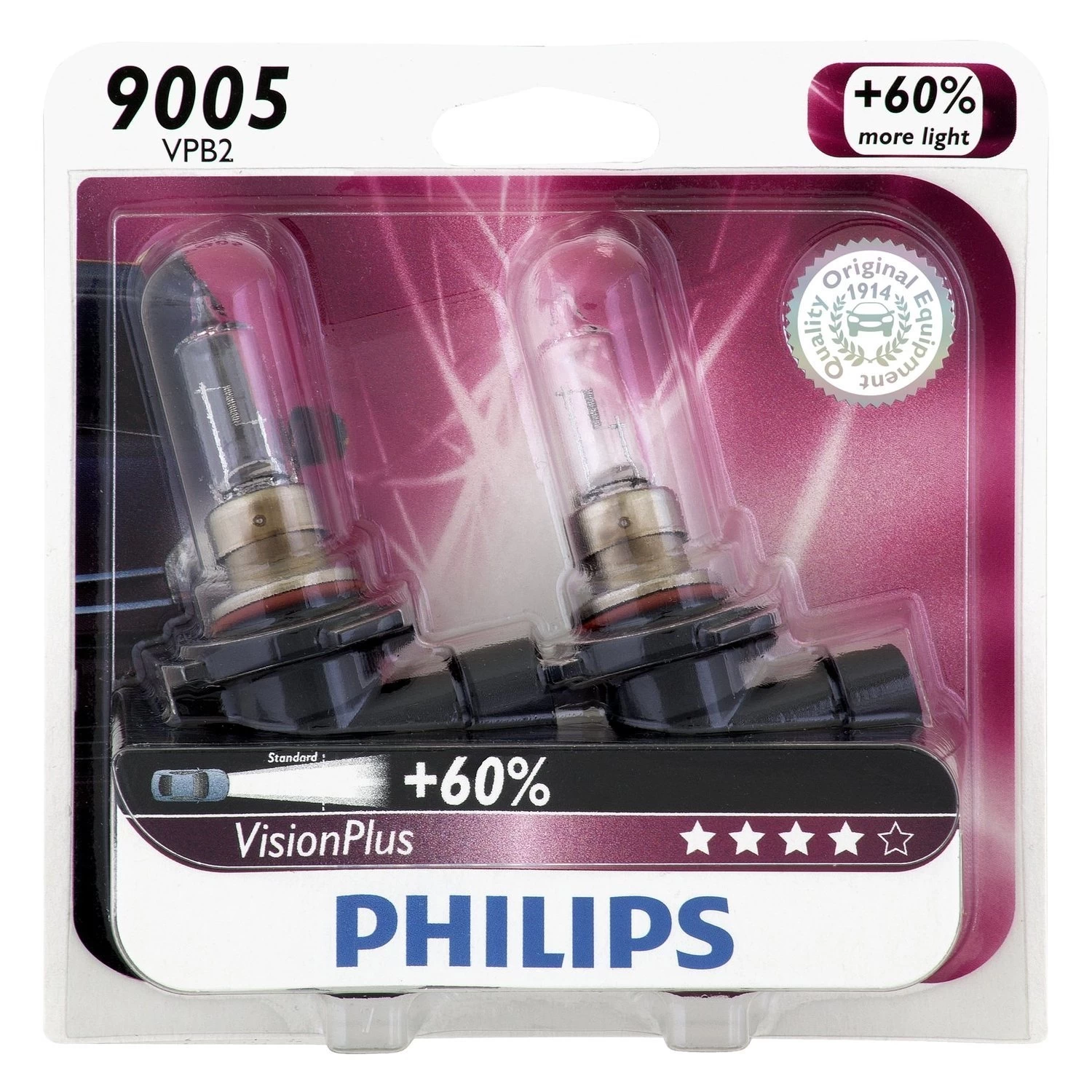 Philips® 9005VPB2 - VisionPlus Replacement Bulbs (9005 / HB3)